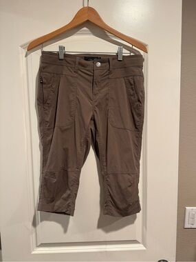 Prana Women’s Size 6 Ripstop Hiking Cropped Capri Pants Taupe Travel Outdoor